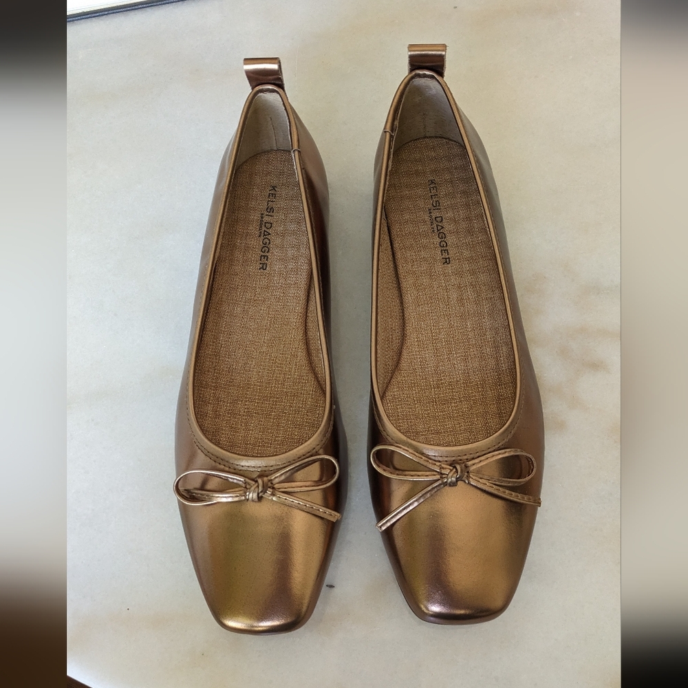 Free People Kelsi Dagger Brooklin Metallic flats ballerina bronze copper